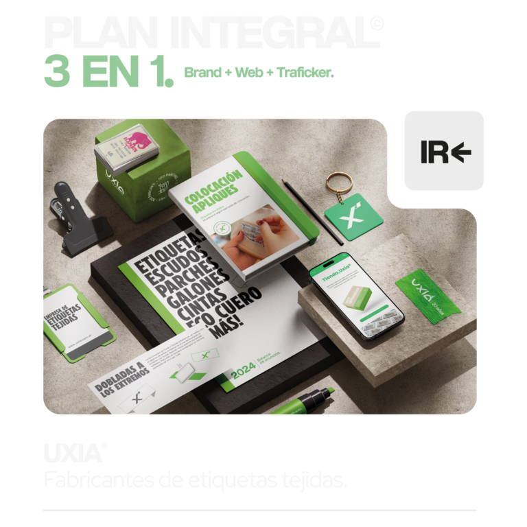 Identidad de marca y packaging de UXIA, fabricantes de etiquetas tejidas — branding por Motib Hub